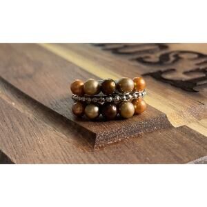 Vintage Multicolored Honora Freshwater Pearl Ring 925 Size 7.5